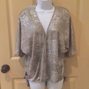 Karlie top size M NWT shimmery silver color